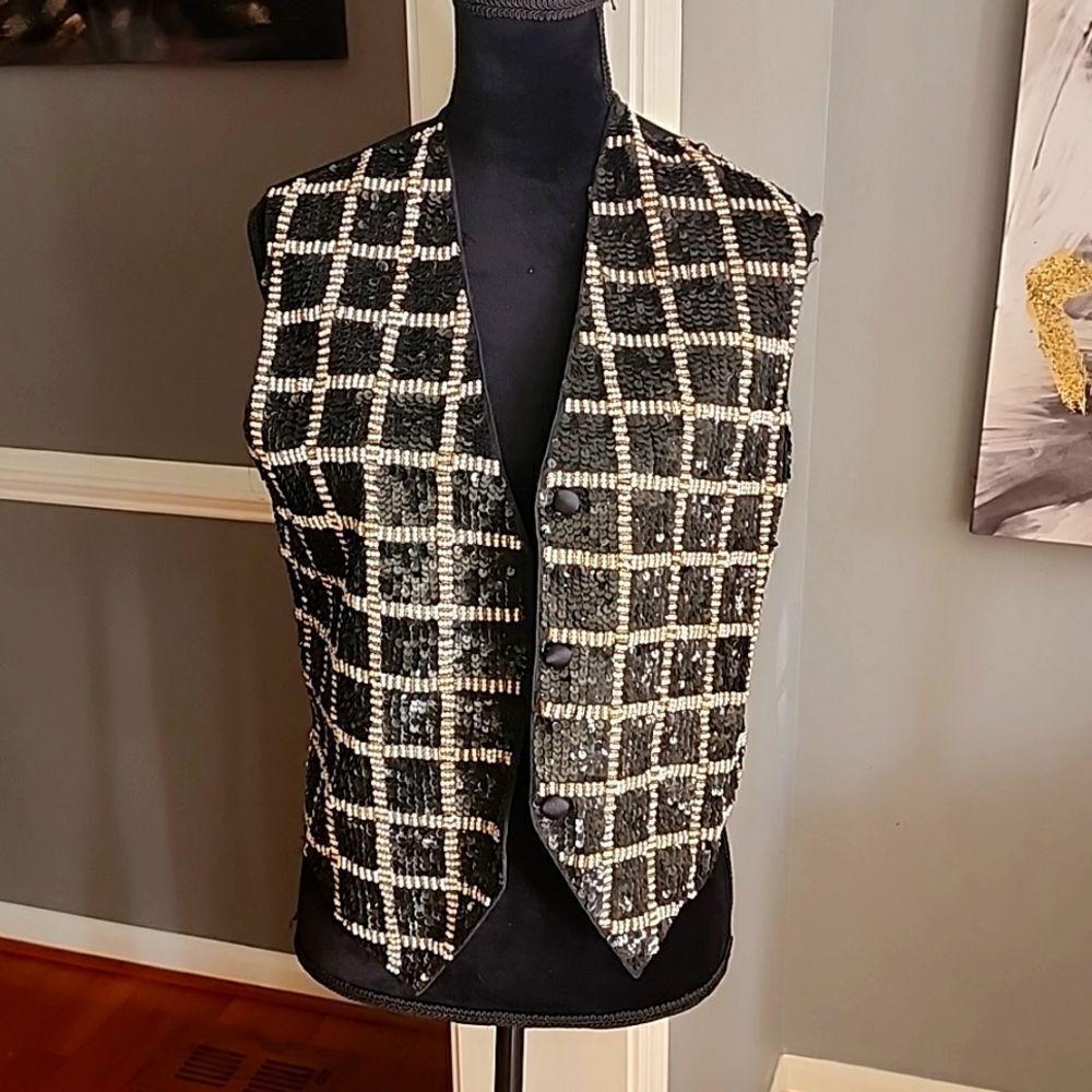 Vintage Theo sequin vest sz m